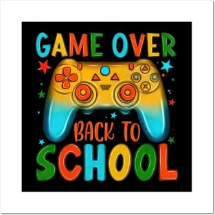 Game Over Back To School Funny Gamer Students Posters and Art